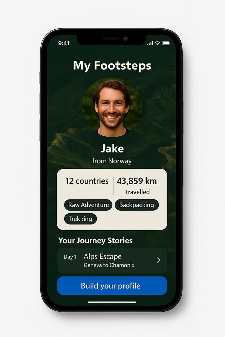 Footsteps Mobile App Screen
